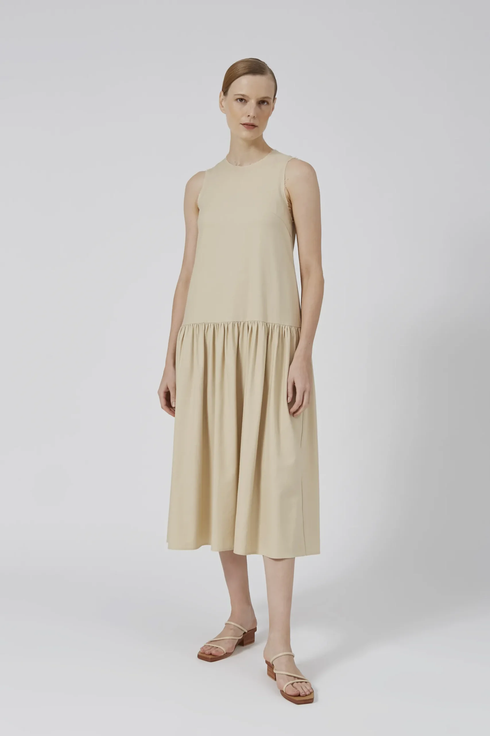 Raw Hem Drop Waist Dress
