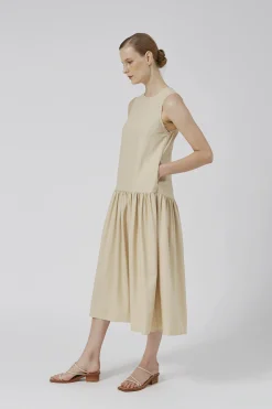 Raw Hem Drop Waist Dress