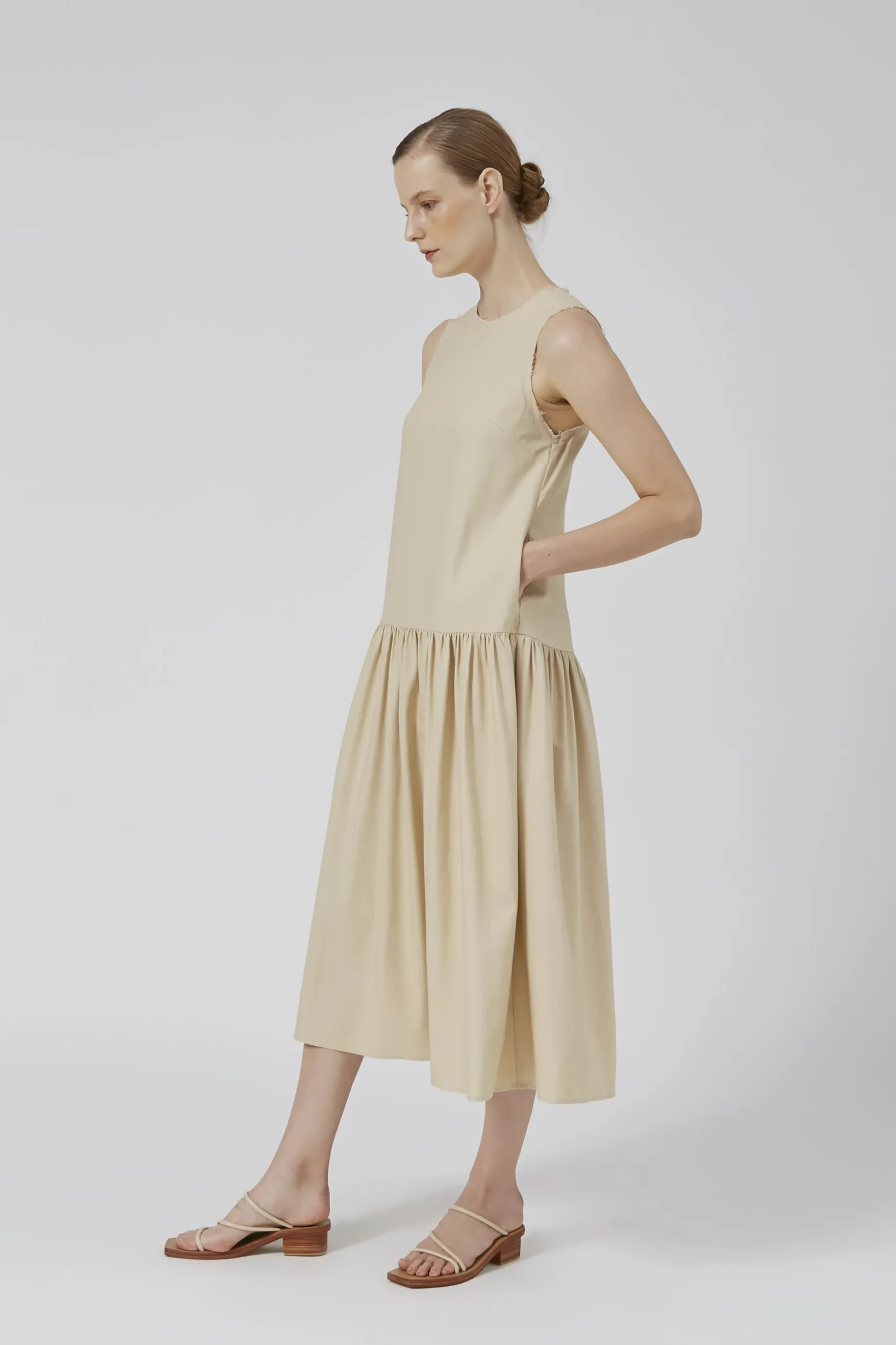 Raw Hem Drop Waist Dress