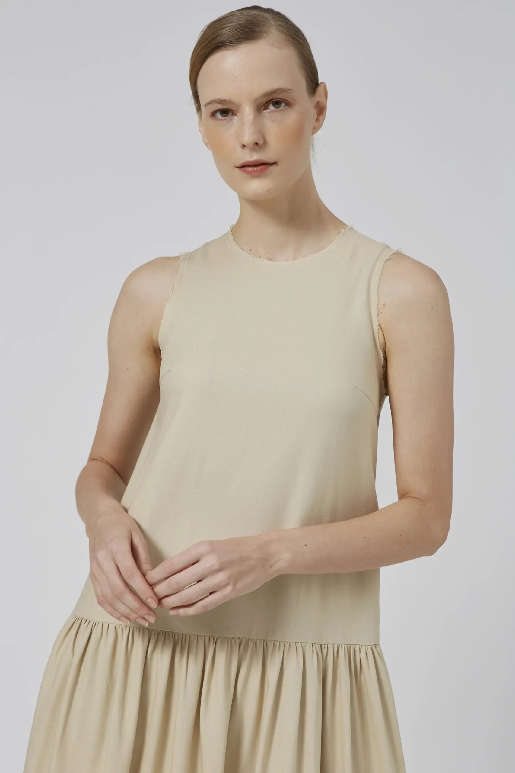 Raw Hem Drop Waist Dress