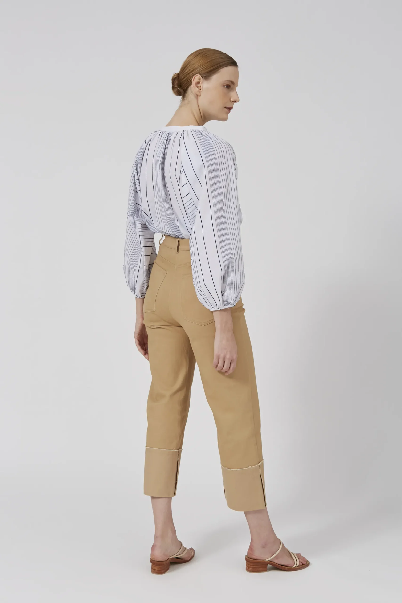 Raw Hem Straight-Leg Pants