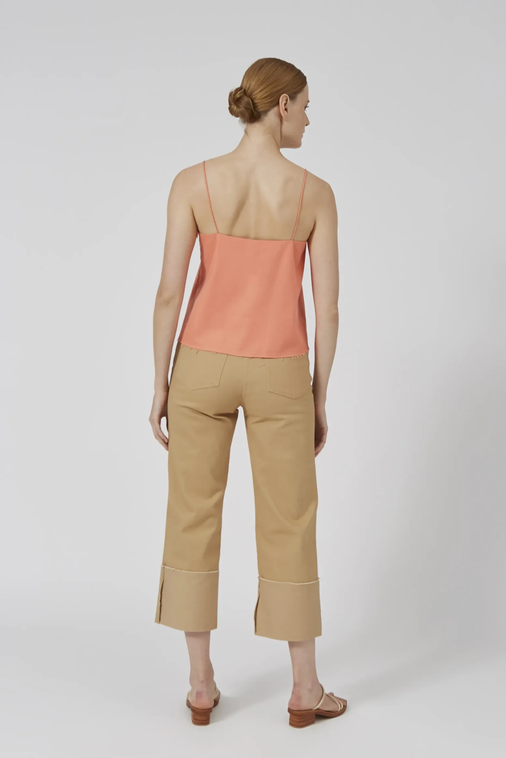 Raw Hem Straight-Leg Pants