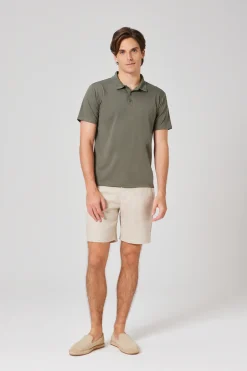Rayon Button-Front Polo
