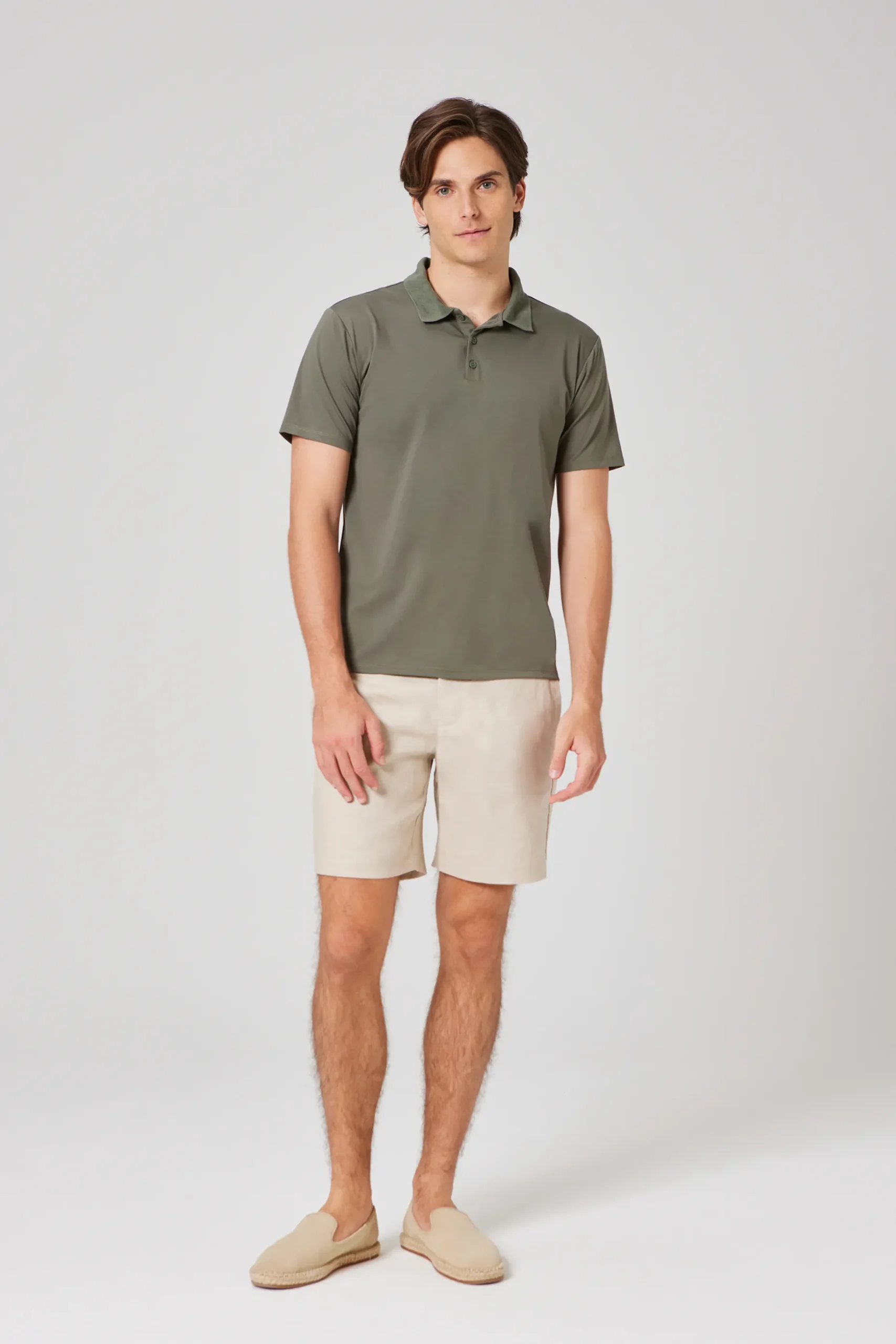 Rayon Button-Front Polo