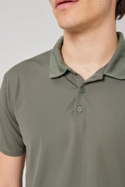 Rayon Button-Front Polo