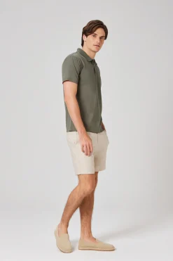 Rayon Button-Front Polo