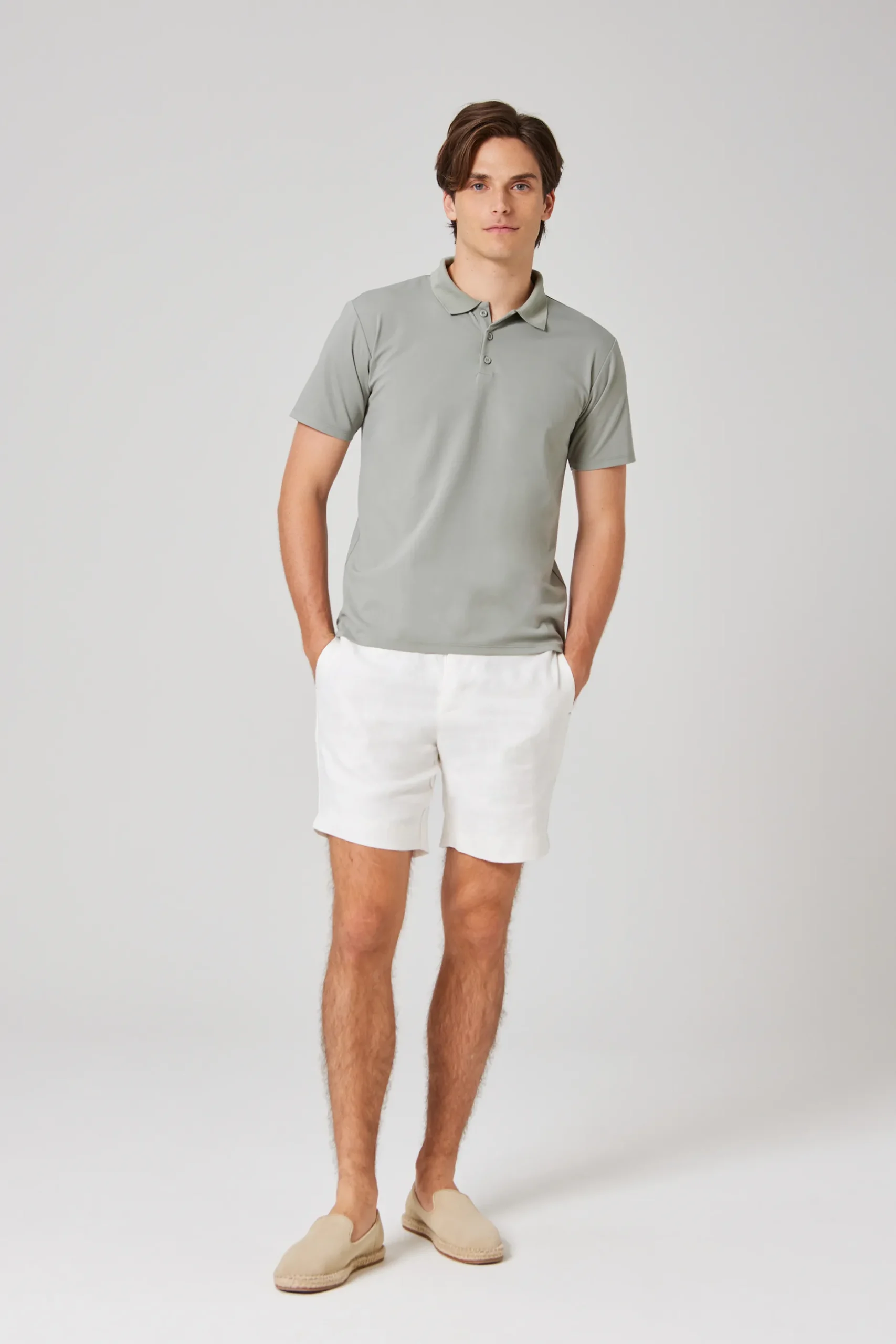 Rayon Button-Front Polo