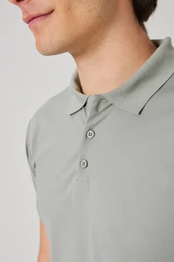 Rayon Button-Front Polo