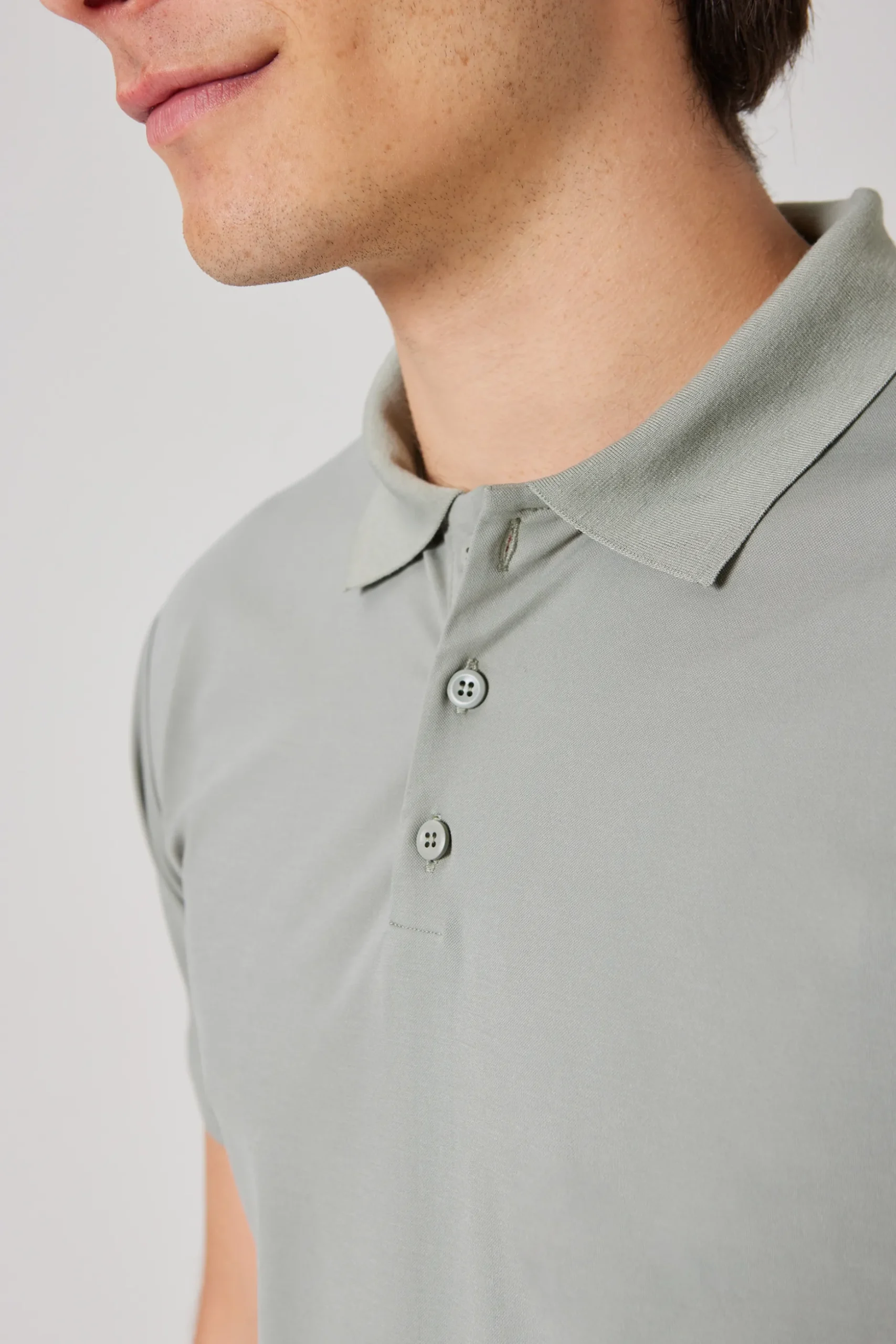 Rayon Button-Front Polo