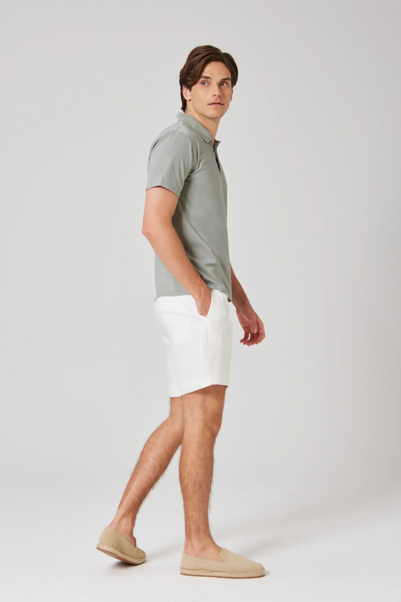 Rayon Button-Front Polo