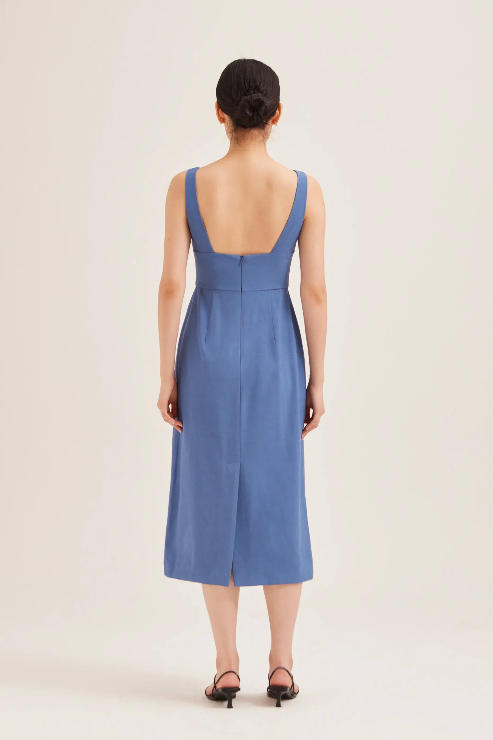 Rayon Low-Back Midi Dress