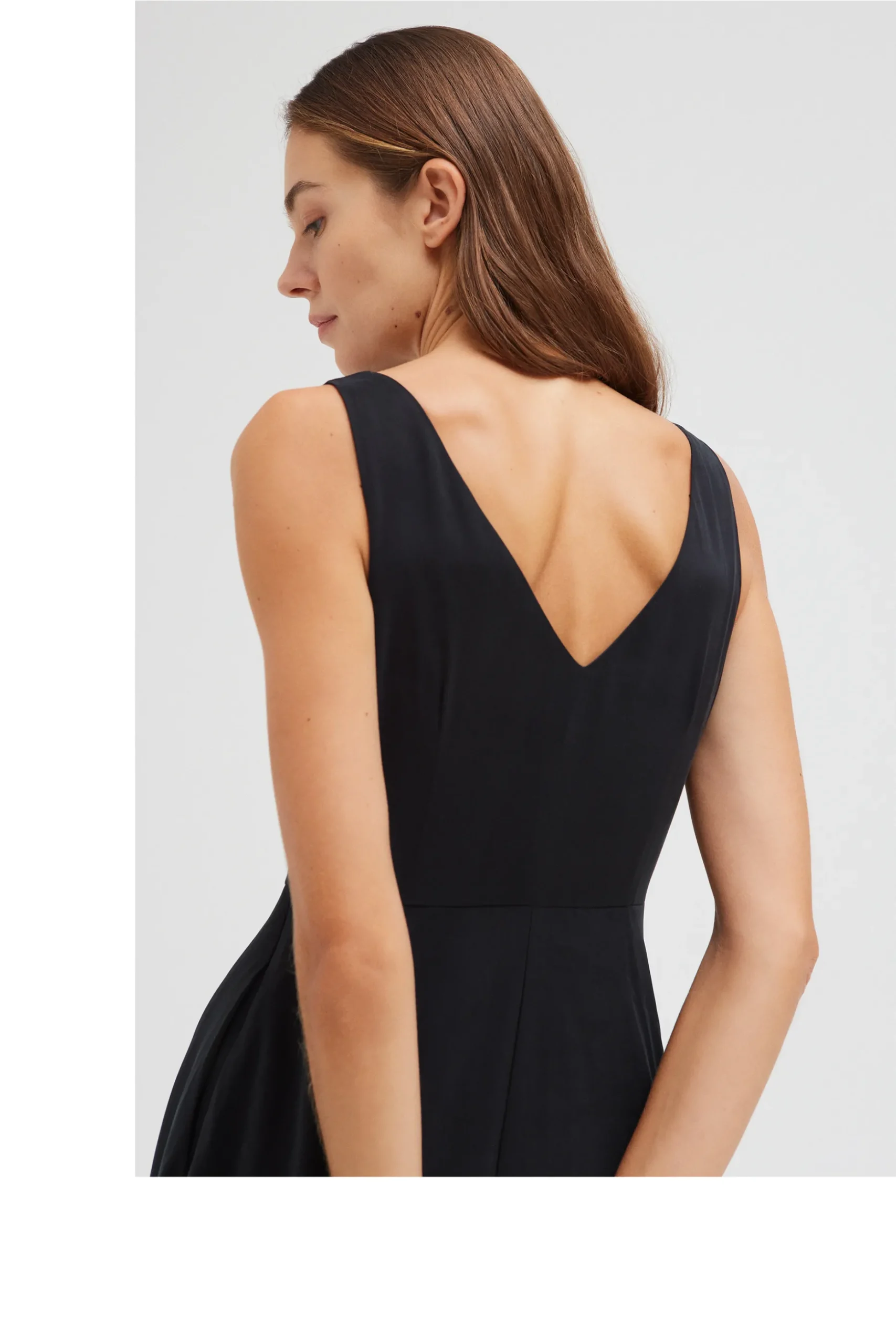 Rayon V-Neck Midi Dress