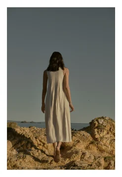 Relaxed Rayon Pleat Dress