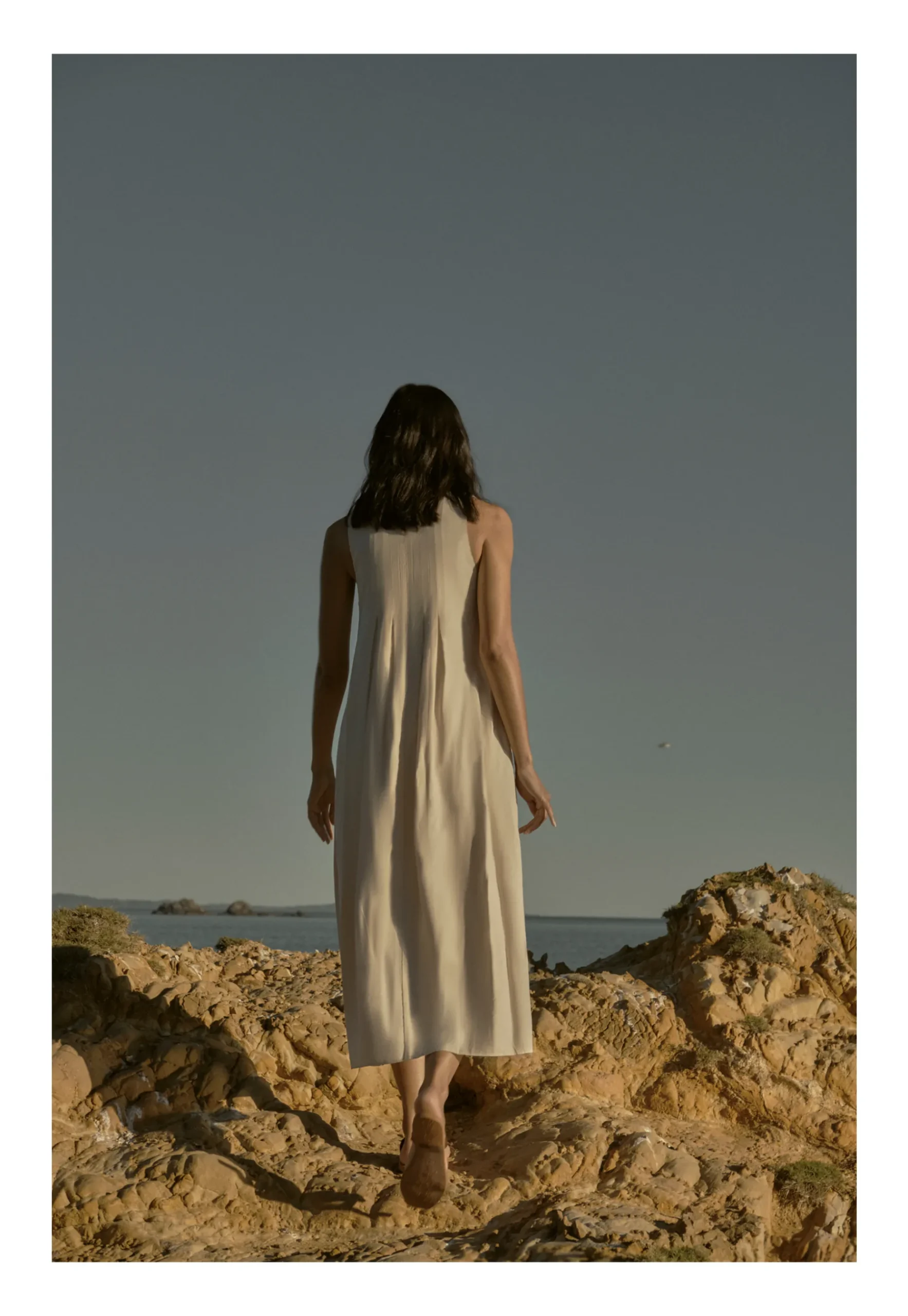 Relaxed Rayon Pleat Dress