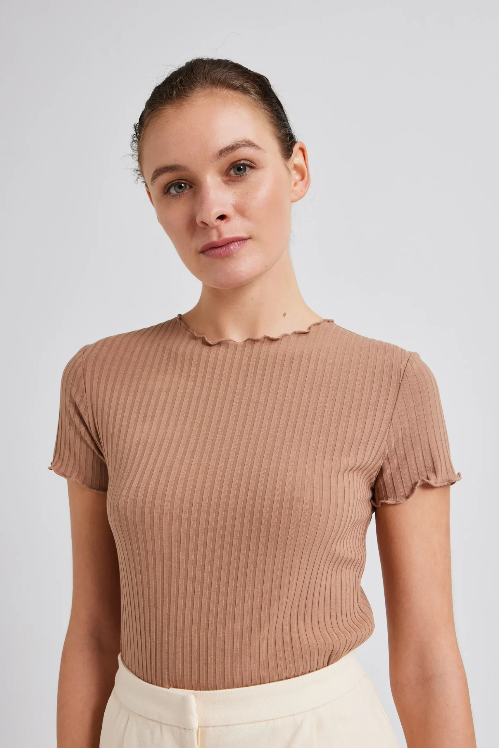Ribbed Knit Tee