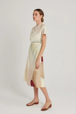 River Rayon Midi Skirt