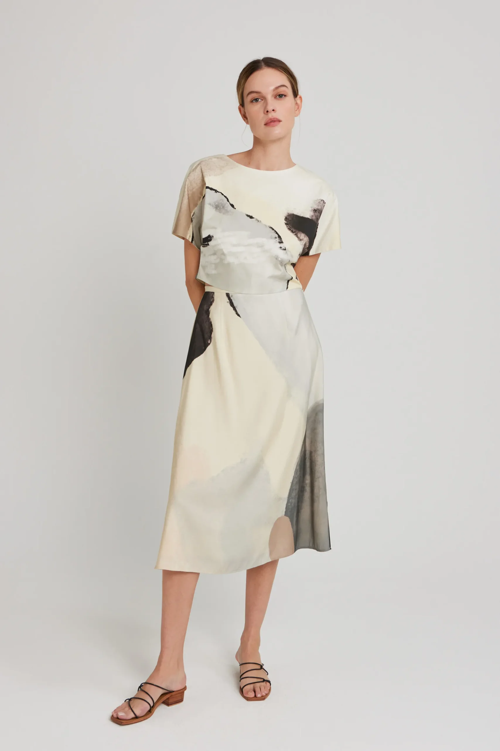River Rayon Midi Skirt