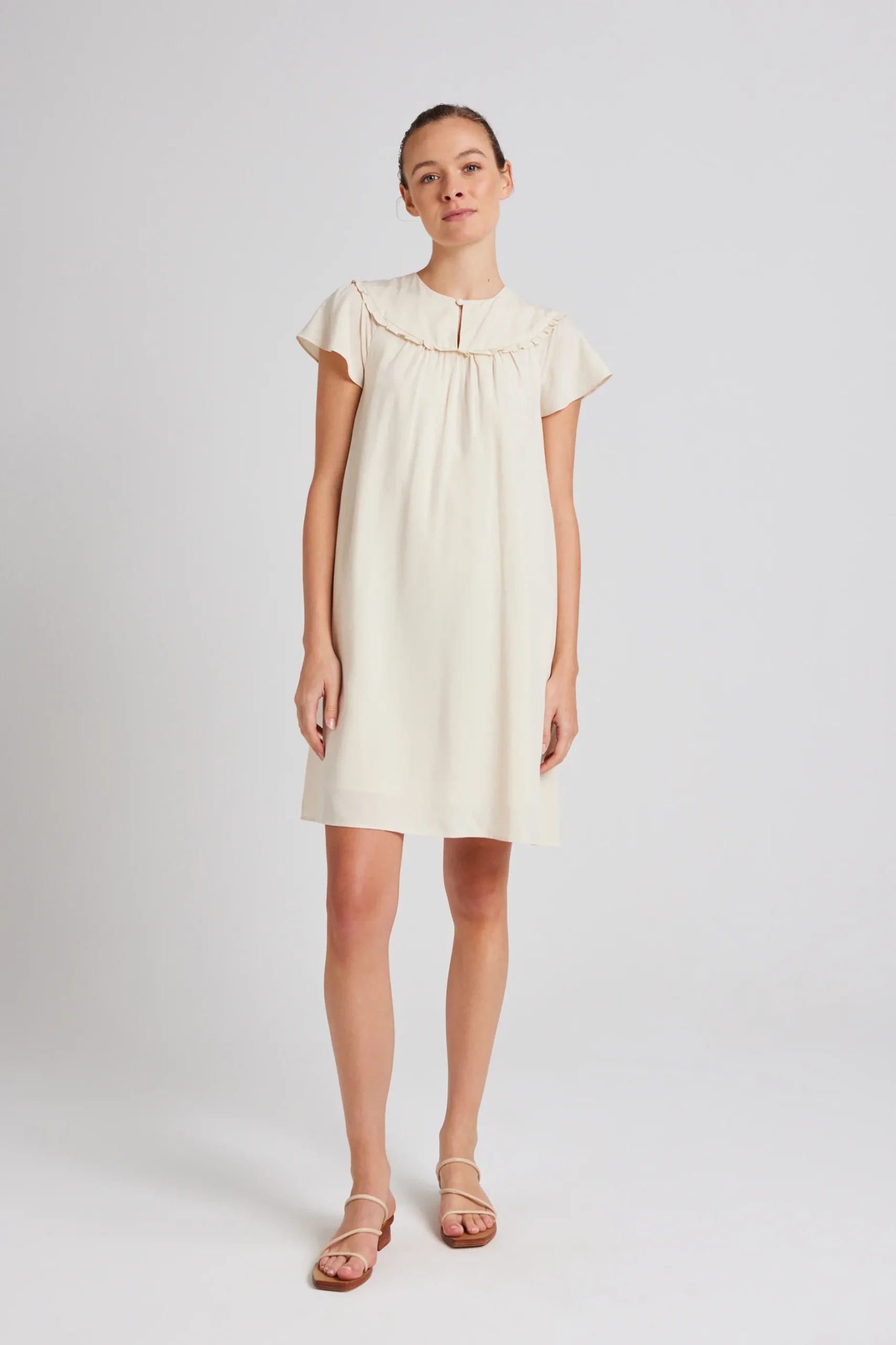 Ruffle Collar Shift Dress