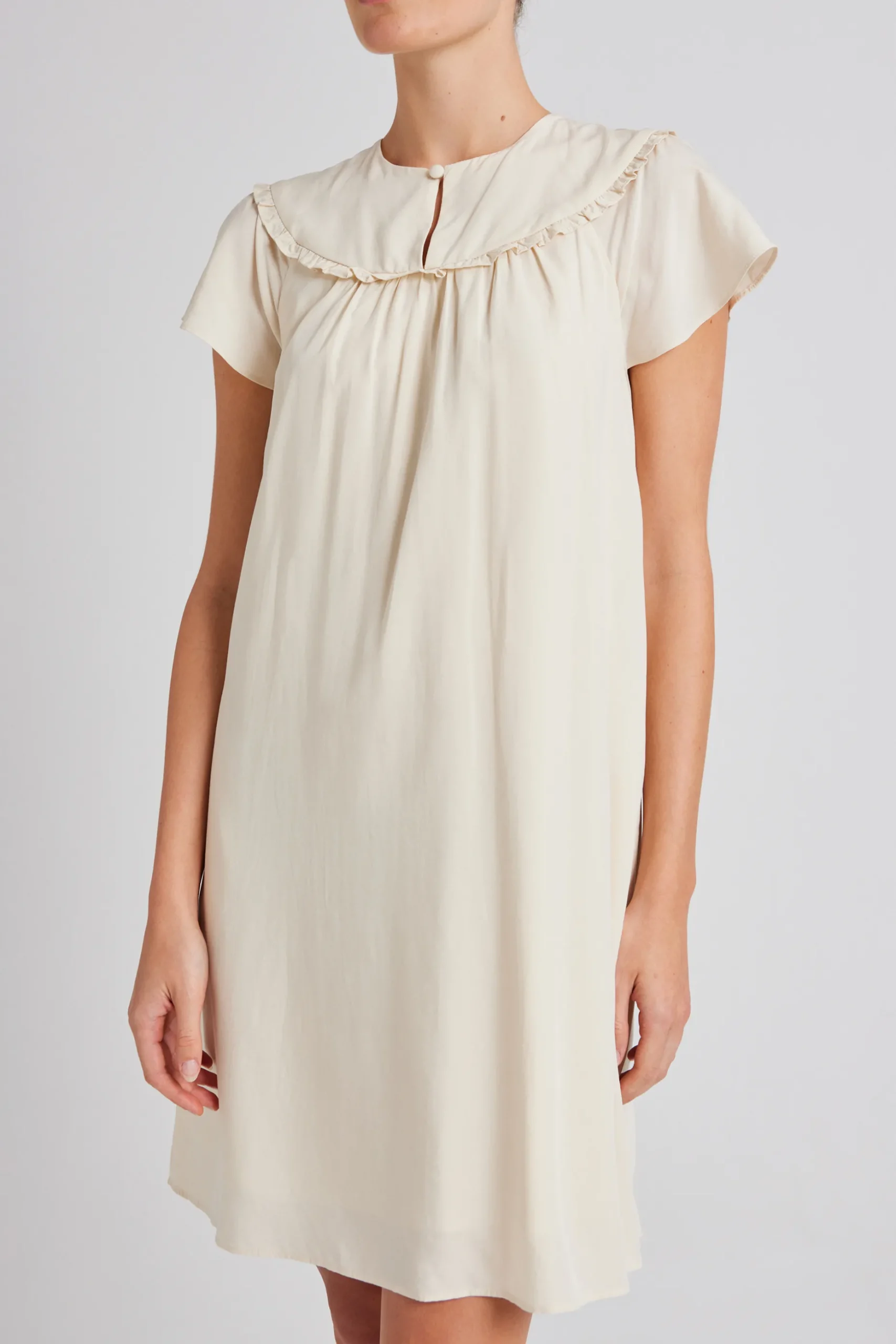 Ruffle Collar Shift Dress
