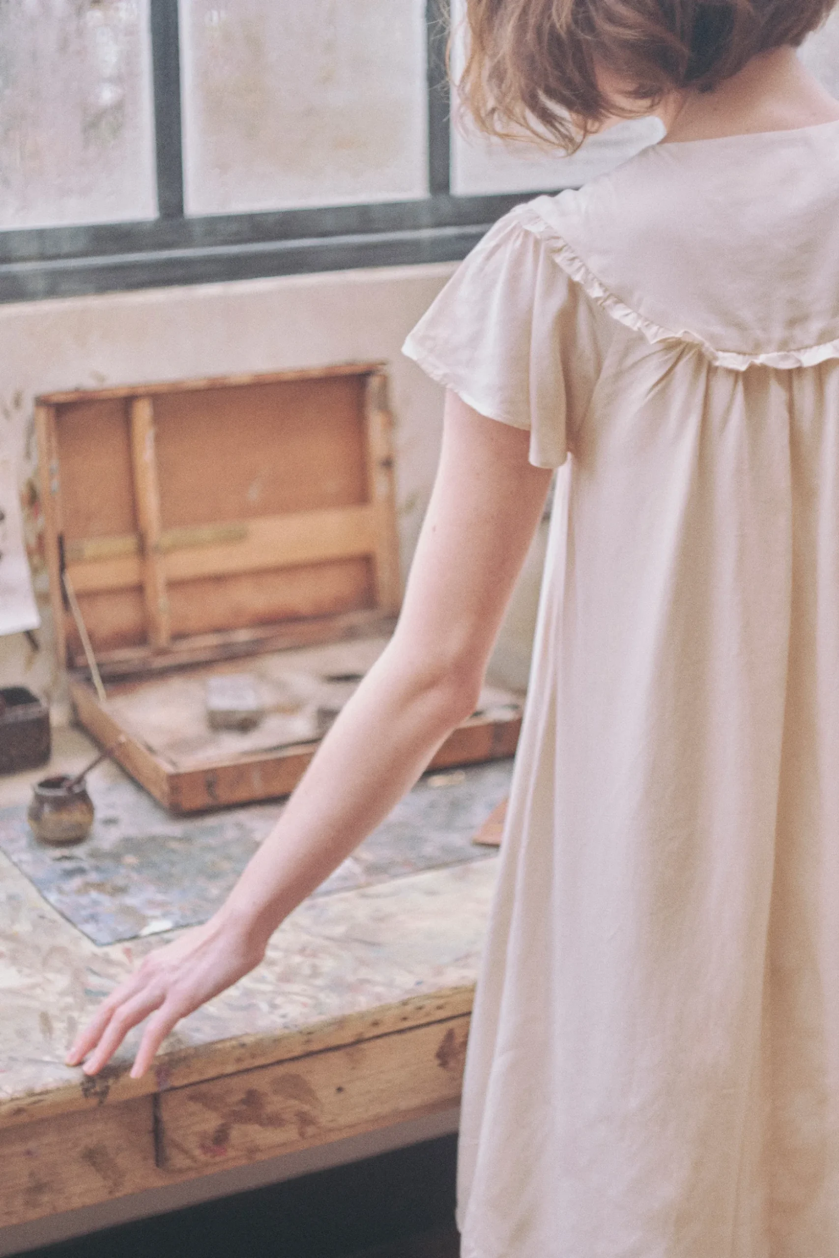 Ruffle Collar Shift Dress