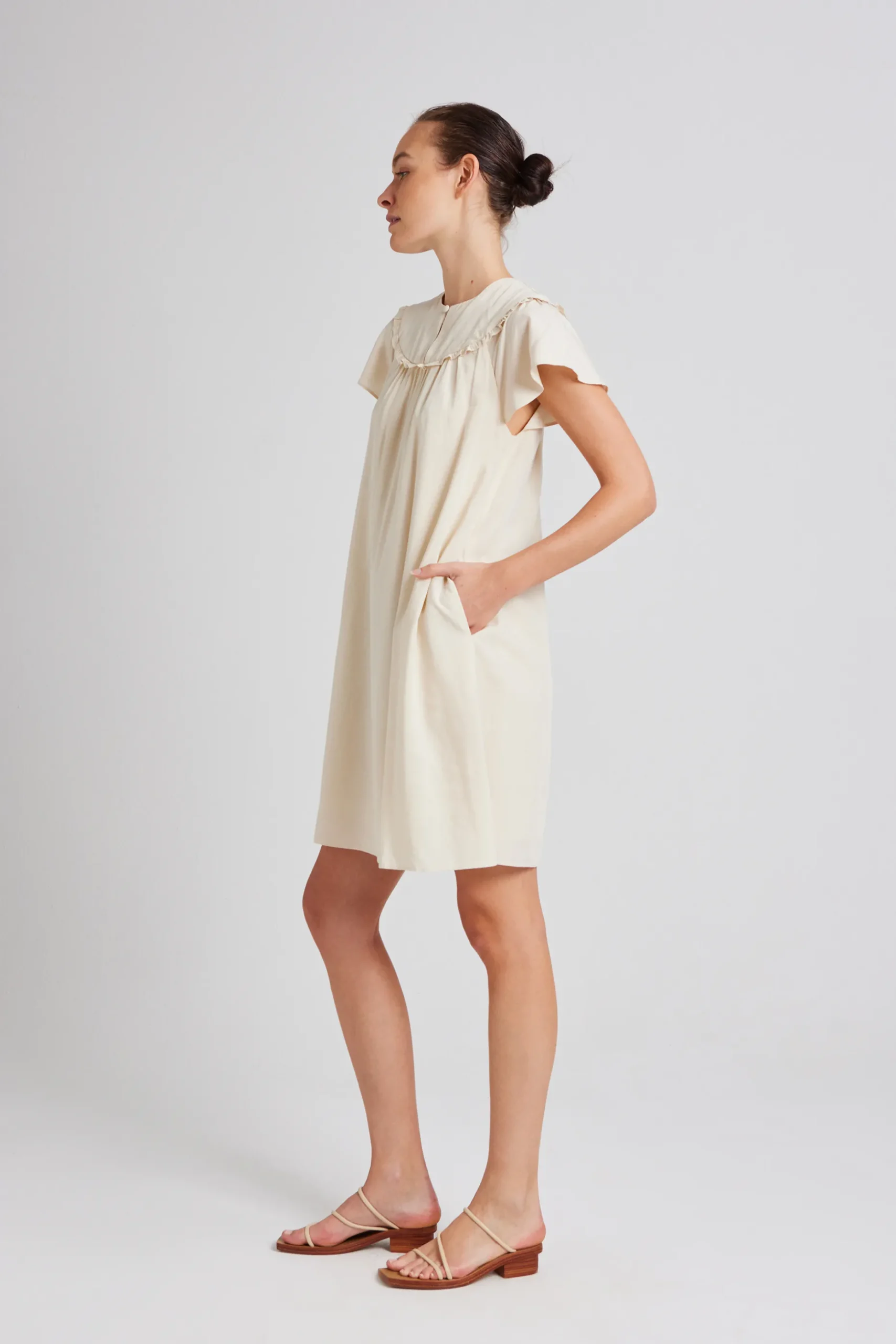 Ruffle Collar Shift Dress