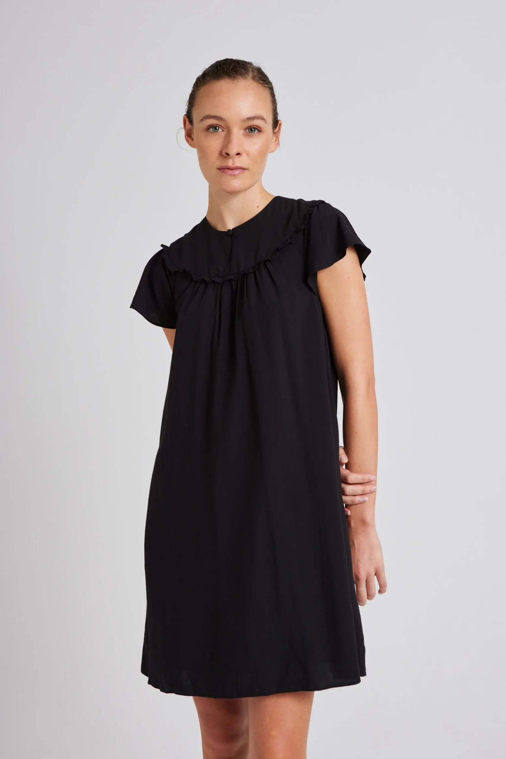 Ruffle Collar Shift Dress
