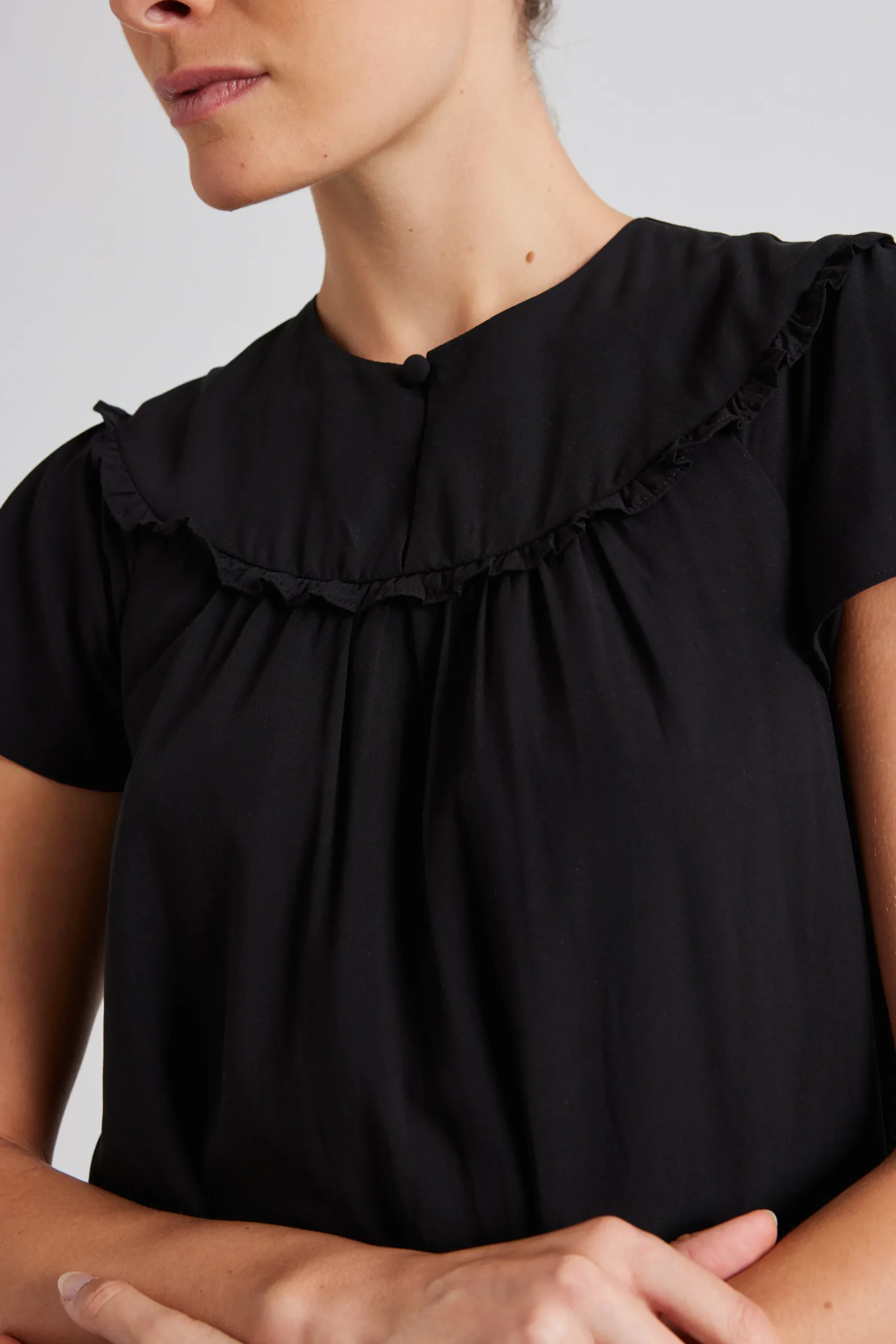 Ruffle Collar Shift Dress