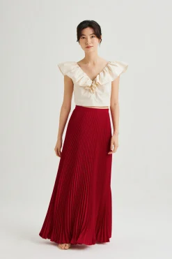 Ruffle V-Neck Crop Top