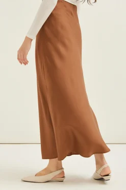 Satin Bias-Cut Maxi Skirt