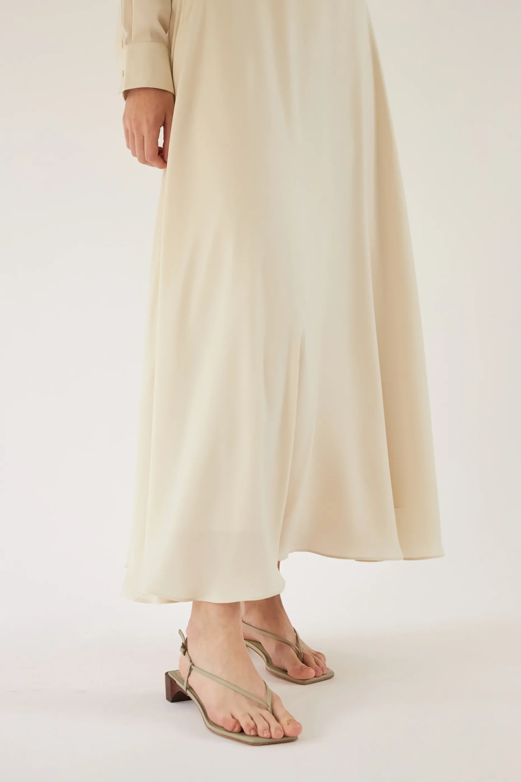 Satin-Finish Maxi Skirt