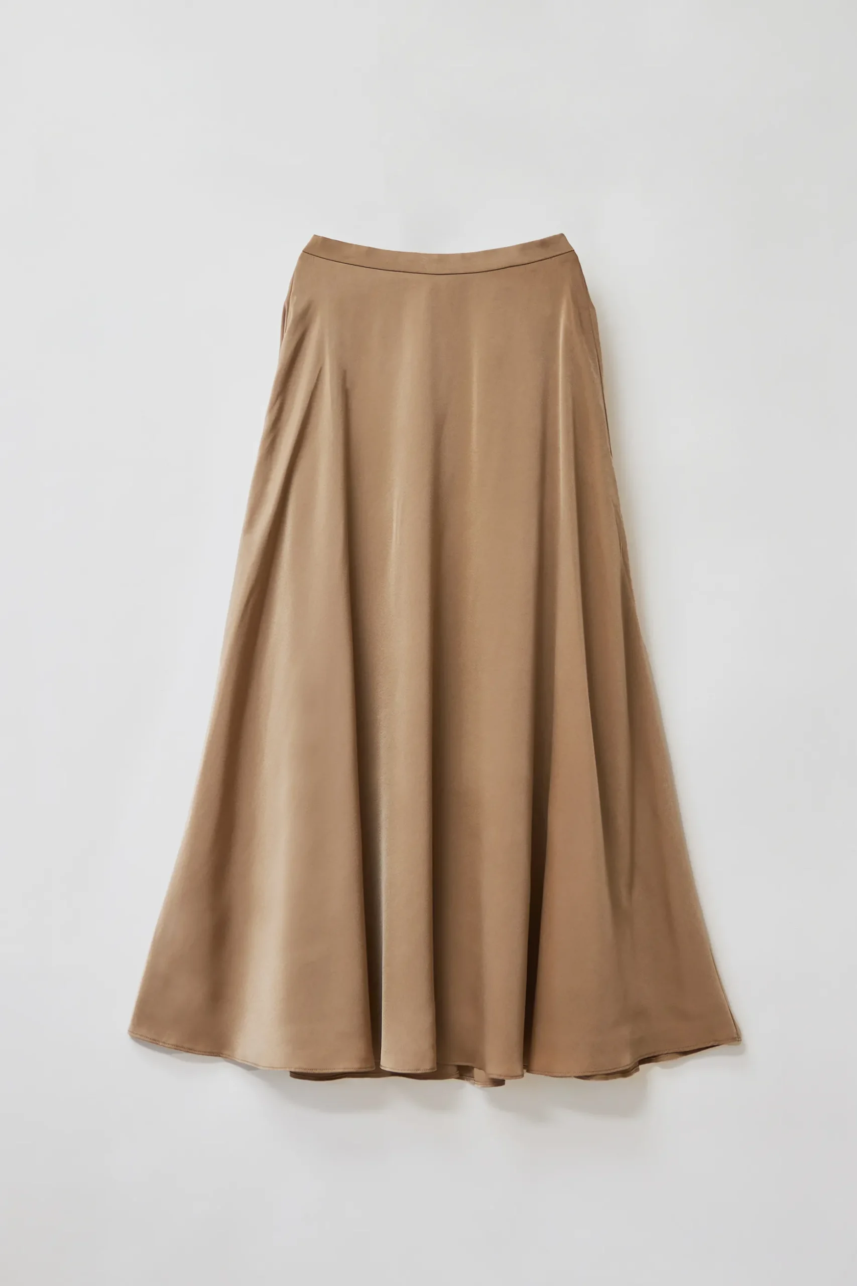 Satin-Finish Maxi Skirt