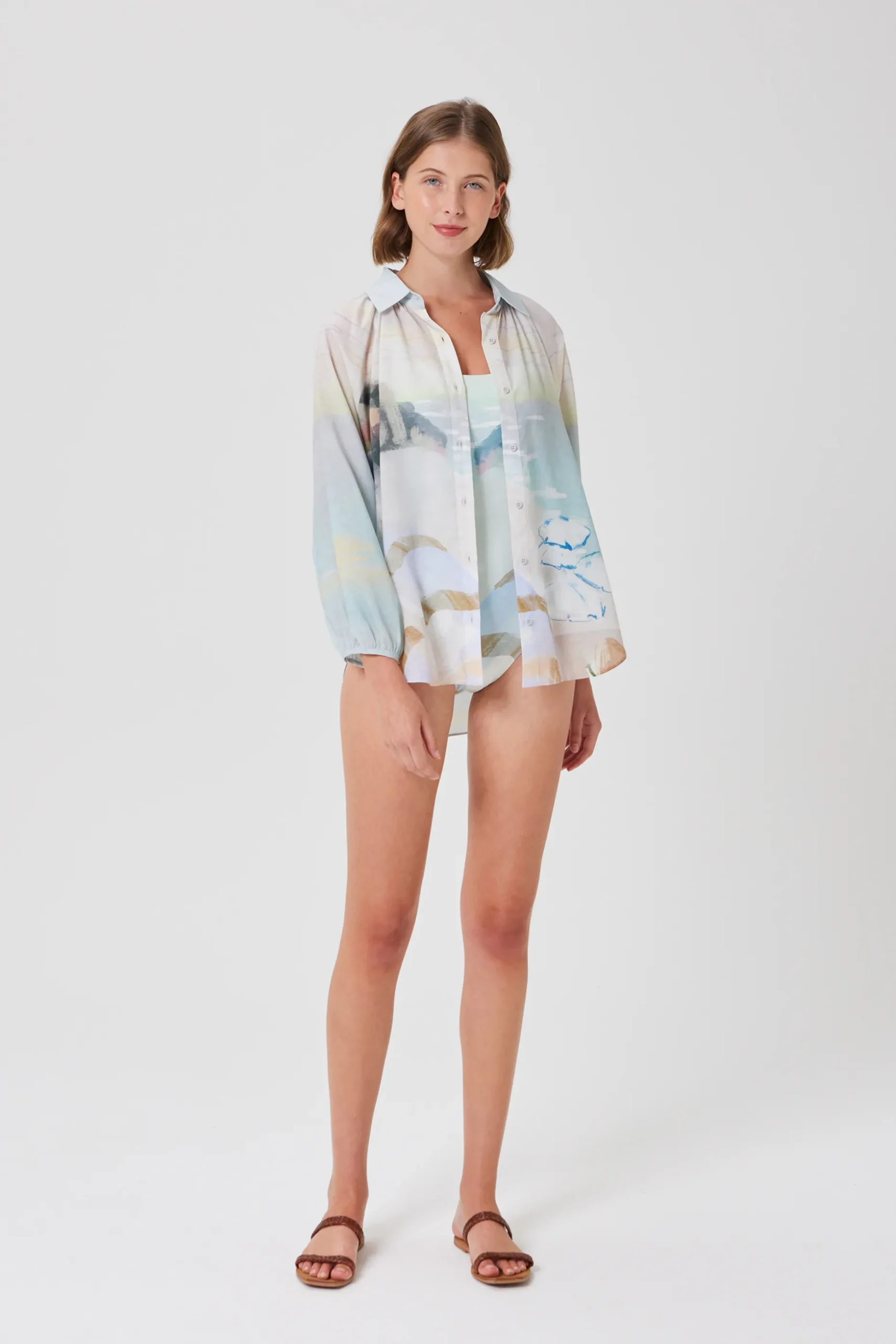 Savour Billowy Puff-Sleeve Shirt