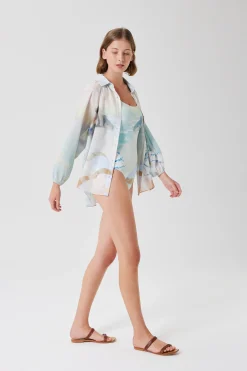 Savour Billowy Puff-Sleeve Shirt
