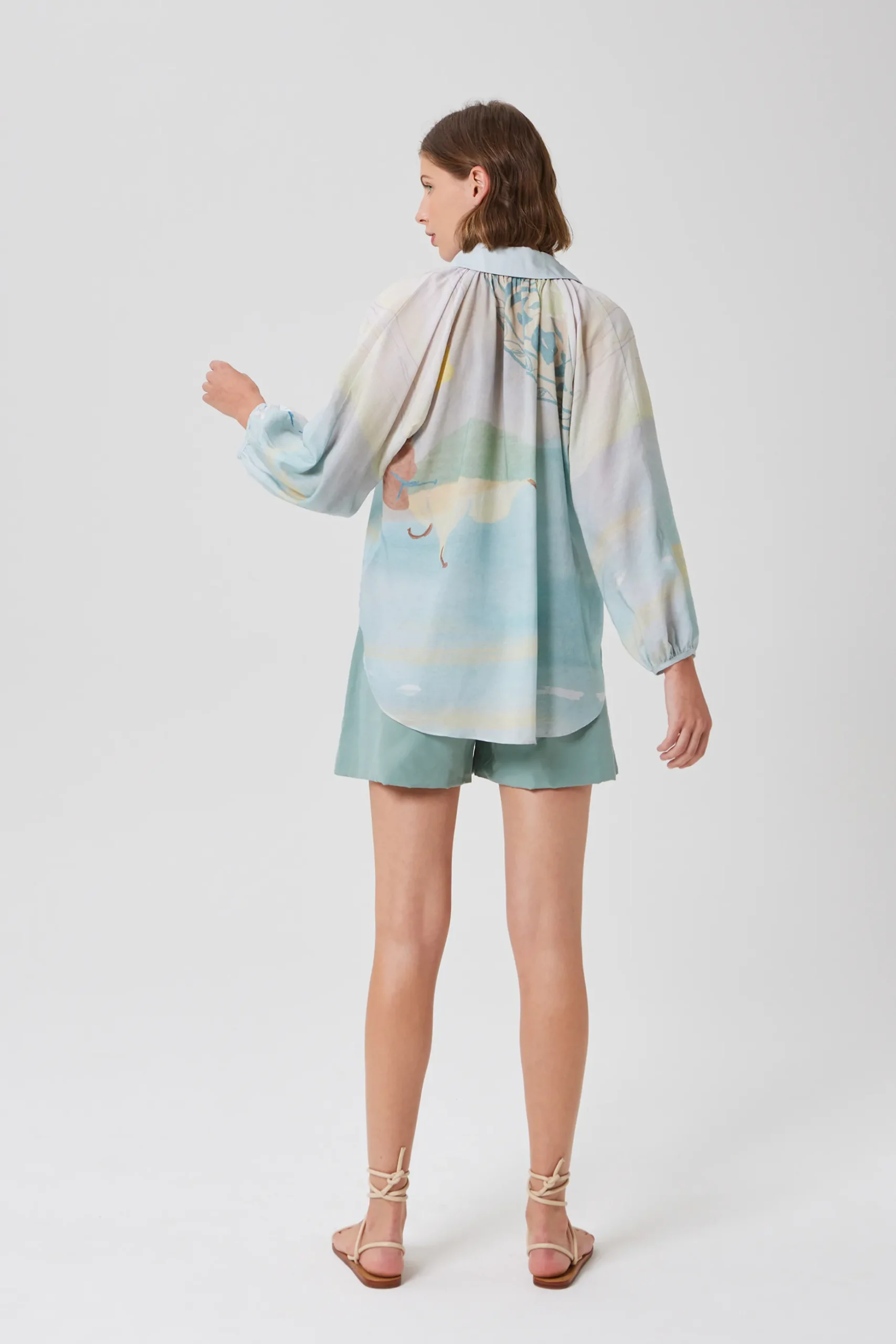 Savour Billowy Puff-Sleeve Shirt