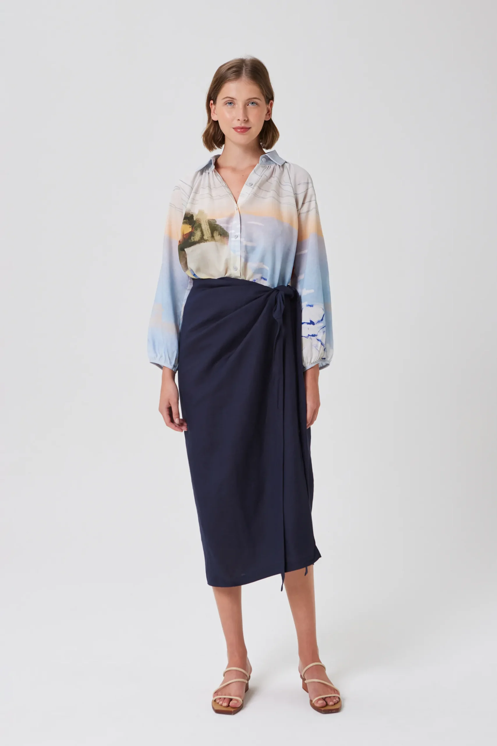 Savour Billowy Puff-Sleeve Shirt