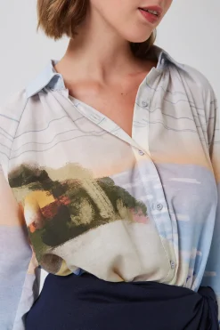 Savour Billowy Puff-Sleeve Shirt