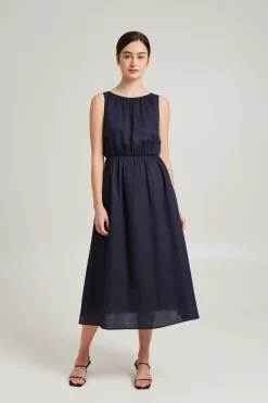 Scoop-Back Midi Dress