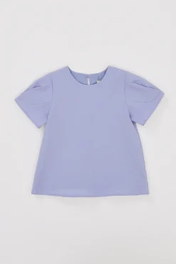 Seersucker Puff Sleeve Top