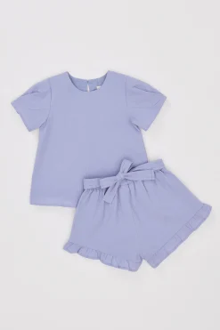 Seersucker Puff Sleeve Top