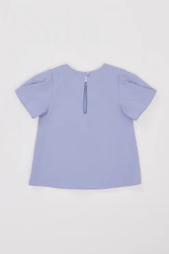 Seersucker Puff Sleeve Top
