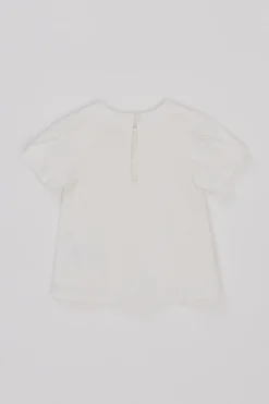 Seersucker Puff Sleeve Top