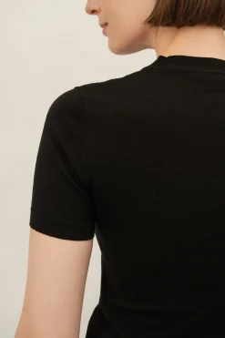 Silk Knit Fitted Tee
