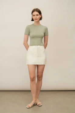 Silk Knit Fitted Tee