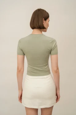 Silk Knit Fitted Tee