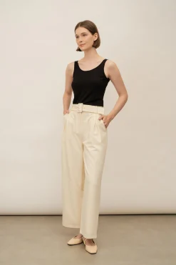 Silk Knit Scoop-Neck Top