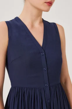 Sleeveless Rayon Midi Dress