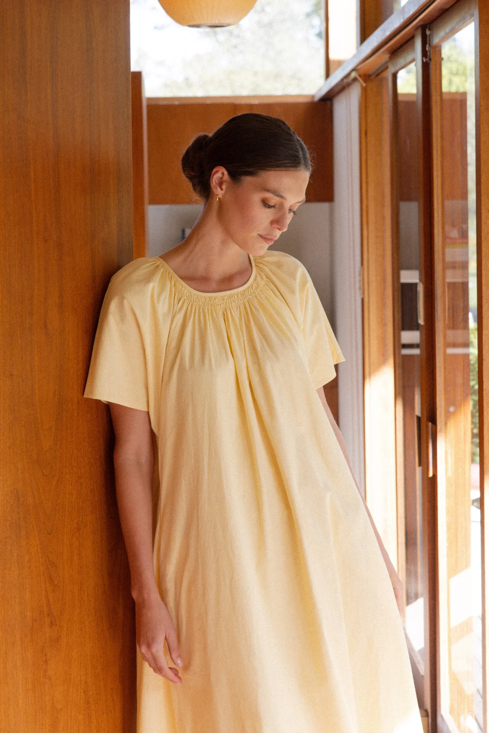 Smocked Cotton Midi Dress