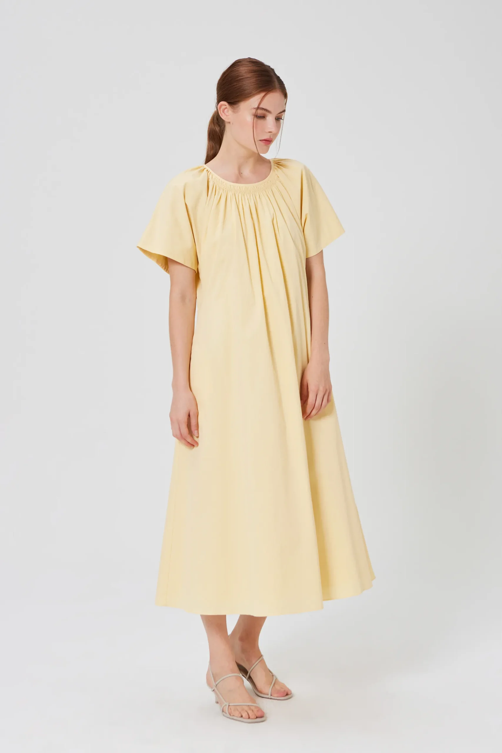 Smocked Cotton Midi Dress