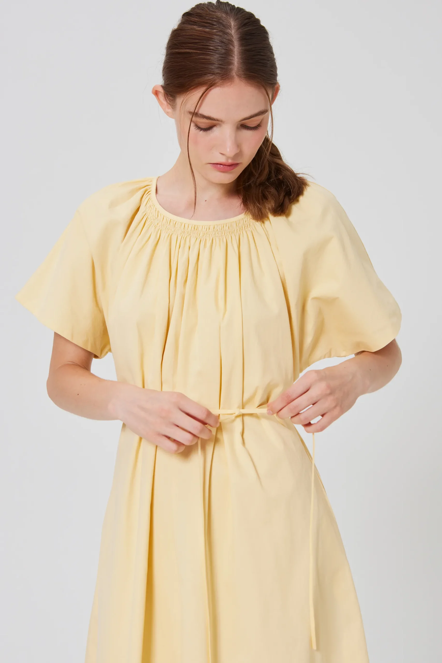 Smocked Cotton Midi Dress