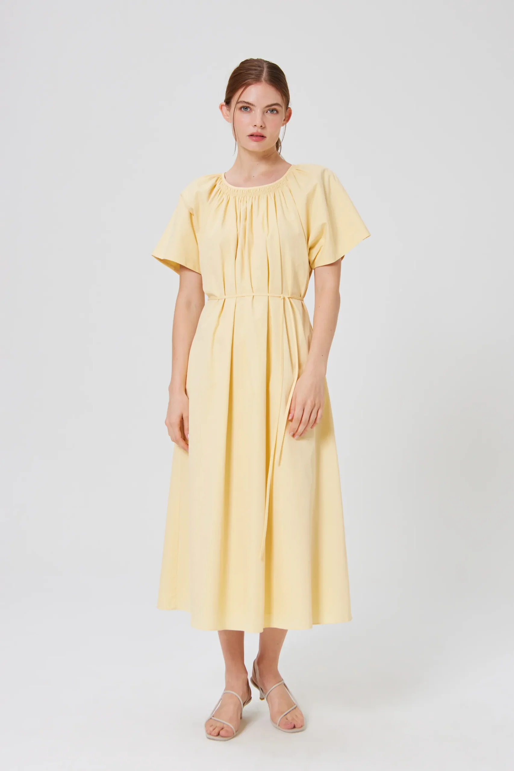 Smocked Cotton Midi Dress